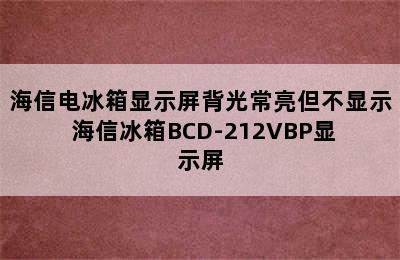 海信电冰箱显示屏背光常亮但不显示 海信冰箱BCD-212VBP显示屏